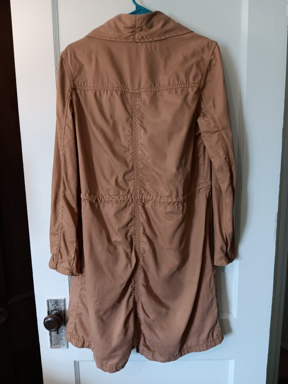 Max Jeans Trench Coat Duster Tencel Brown Jacket Boho-Utility Minimalist Earthy - Picture 2 of 9